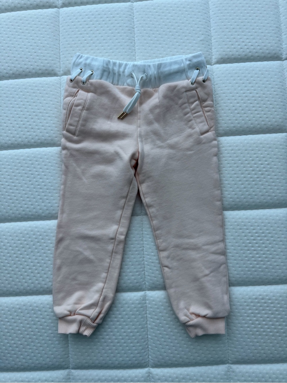 Chloe Pale Pink & White Jogger Pants